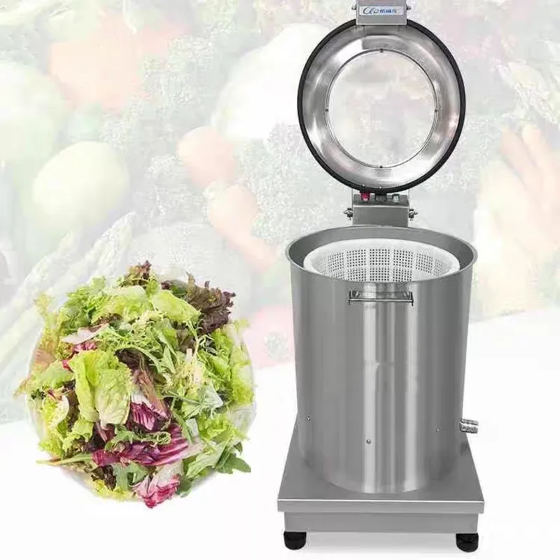 

Salad Ingredients Dehydration Spin Dryer Commercial Stainless Steel Electric Large Capacity Fruit Vegetable Machine
