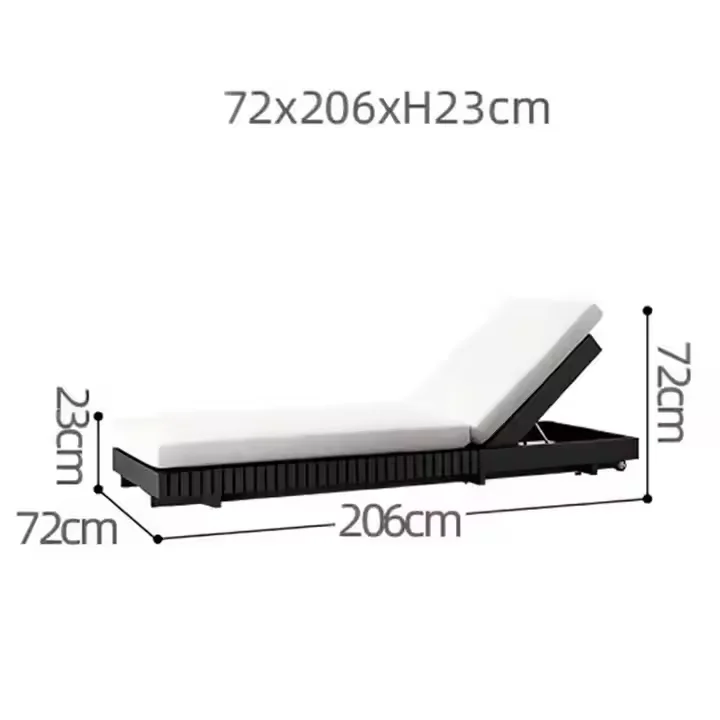 كرسي أثاث خارجي حديث فاخر من الألومنيوم للشاطئ والفندق ومنتجع حمام السباحة وتصميم أنيق لترفيه سرير الشمس #6