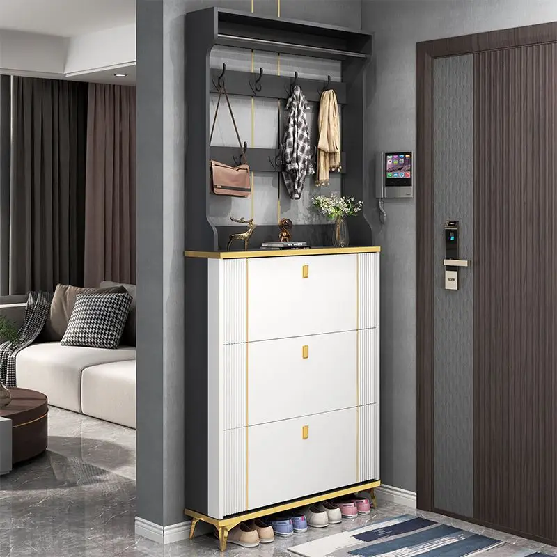 Light luxury ultra-thin tipping bucket shoe cabinet