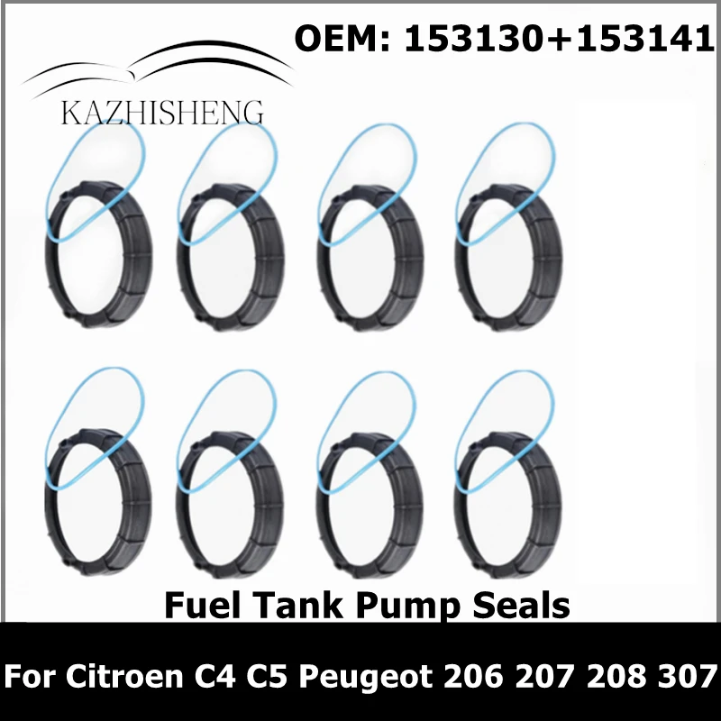 

8 комплектов для Citroen C4 C5 Peugeot 206 207 208 307, уплотнения насоса топливного бака, верхняя кольцевая крышка 153130 + 153141