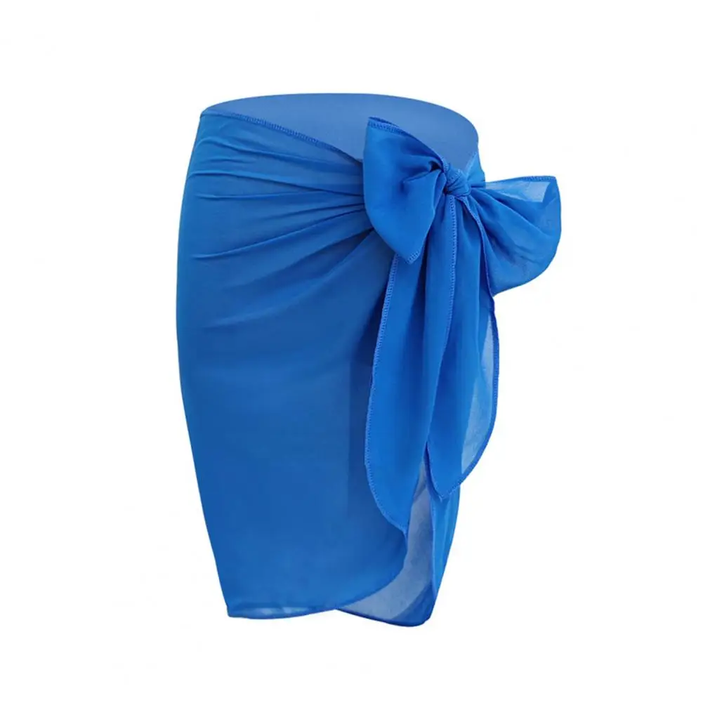 تنورة تغطية قابلة للتنفس، تنورة أنيقة لتغطية منشفة الشاطئ برباط للنساء، لون سادة للحماية من الأشعة فوق البنفسجية، متعددة الاستخدامات للصيف