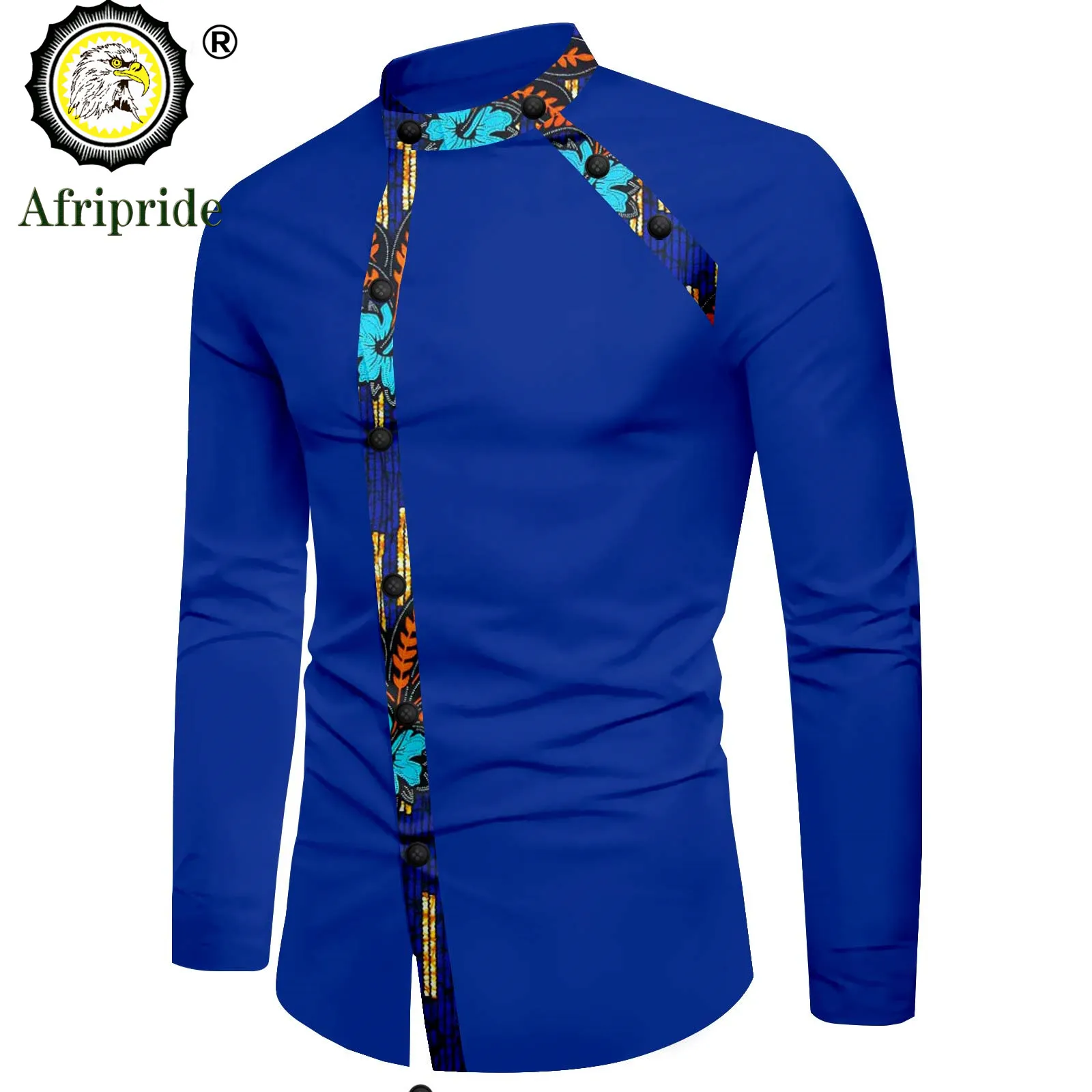 African Shirts for Men Print Clothing Dashiki Tops Ankara Formal Men Shirt Stand Neck Long Sleeve Slim Fit Crop Tops A2212013