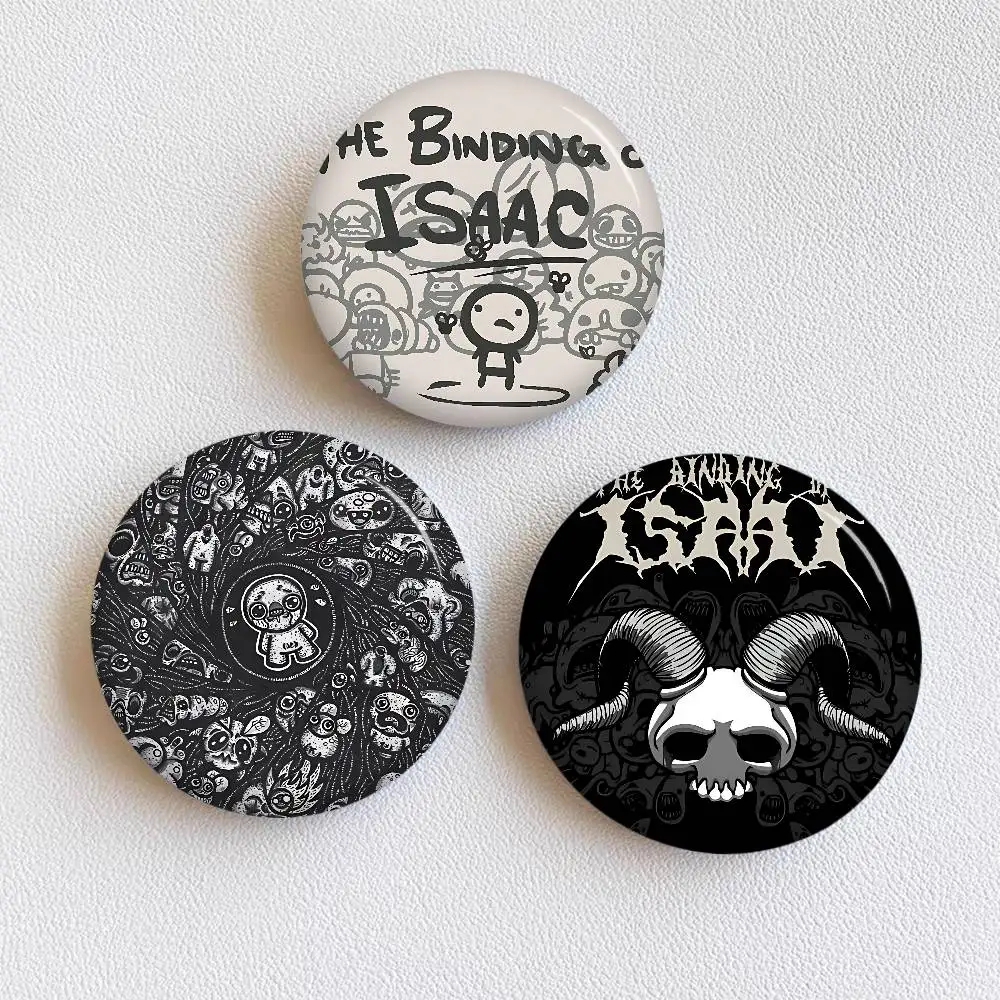 Anime The Binding Of Isaac Creative Pins Funny Faces Round Snap-in Brooch Badge Backpack Hat Accessories Jewelry Gifts