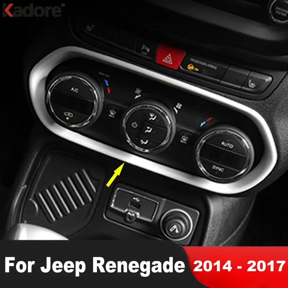 Car Center Console Air Condition Switch Button Panel Cover Trim For Jeep Renegade 2014 2015 2016 2017 Matte Interior Accessories
