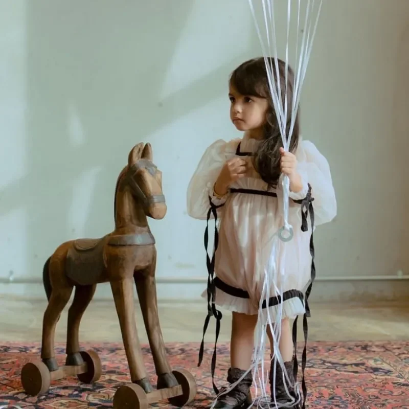 Macacão de renda menina, manga comprida, tutu infantil, concurso de festa princesa, roupas de batismo de 1 a 7 anos