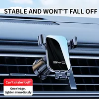 Gravity Car Holder For Phone Air Vent Metal Clip Mount Mobile Cell Stand For BYD Tang Song Yuan Seagull Dolphin Seal Drive Aito