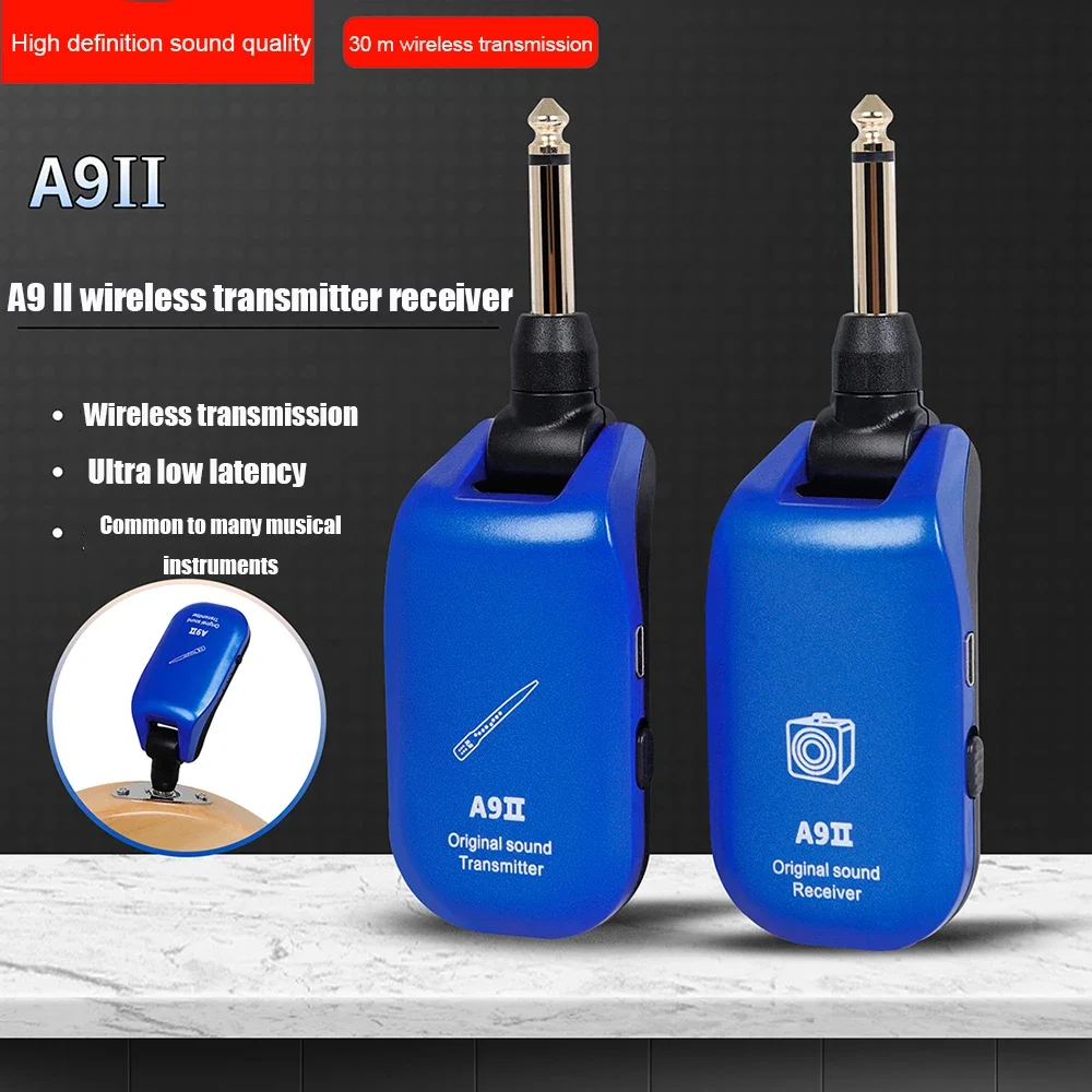 

Guitar Wireless System Transmitter Receiver Built-in Rechargeable Pickup for Electric Guitar Bass Musical Instrument Accessories