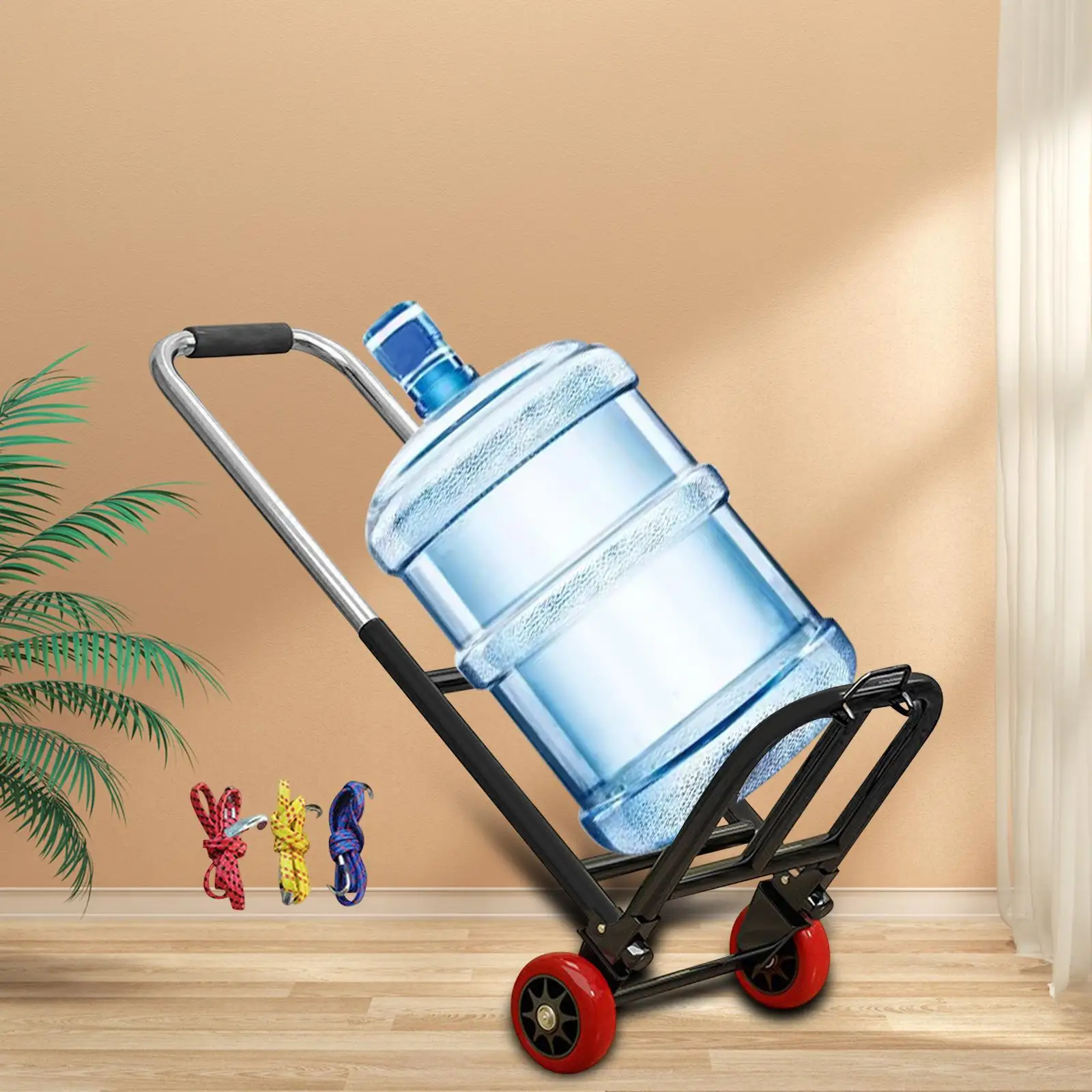 

Folding Hand Truck, Luggage Trolley with 2 Wheels, Foldable Hand Cart, Compact