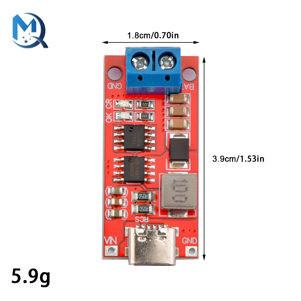 Type-C USB 2S 3S 4S  To 8.4V 12.6V 16.8V Step-Up Boost LiPo Polymer Li-Ion Charger 7.4V 11.1V 14.8V 18650 Lithium Battery