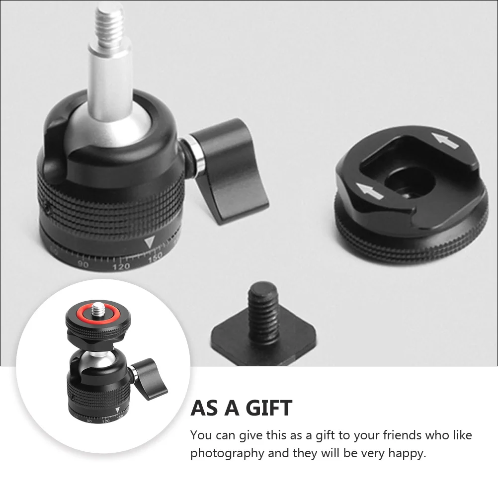 

360° Rotating Ball Head Hot Shoe Mount Adapter For Camera Tripod Accessories Mini Spherical Head Portable Screw Rack Microphone
