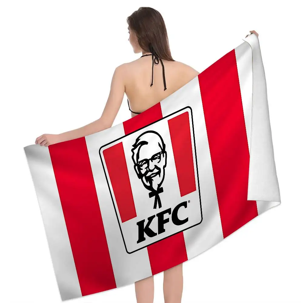 K-Kfc شعار منشفة الشاطئ الكرتون لطيف الصيف الاطفال حمام كبير بركة الشاطئ منشفة ستوكات ماصة للسباحة السفر #3