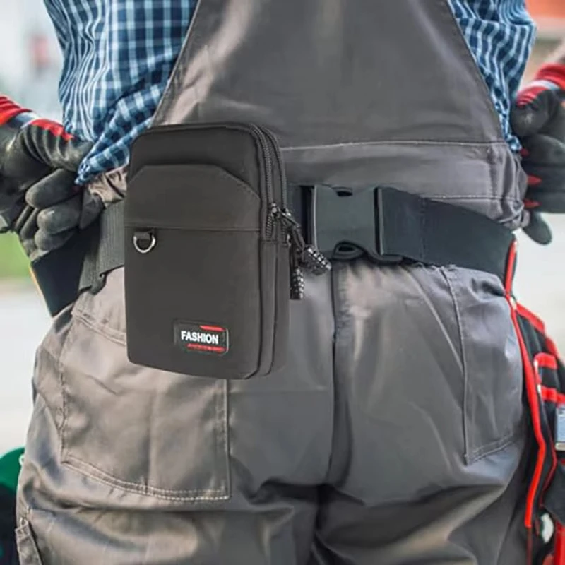 Double Layer Tactical Waist Bag Black Outdoor Phone Pouch for Men Camping Hunting Accessories