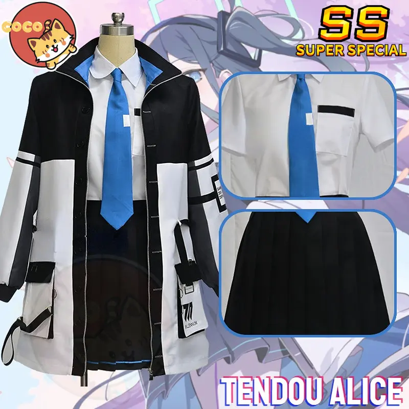 

CoCos-SS Game Blue Archive Tendou Alice Cosplay Costume Japanese High School JK Uniform Loli Girl Daily Dress and Cos Wig