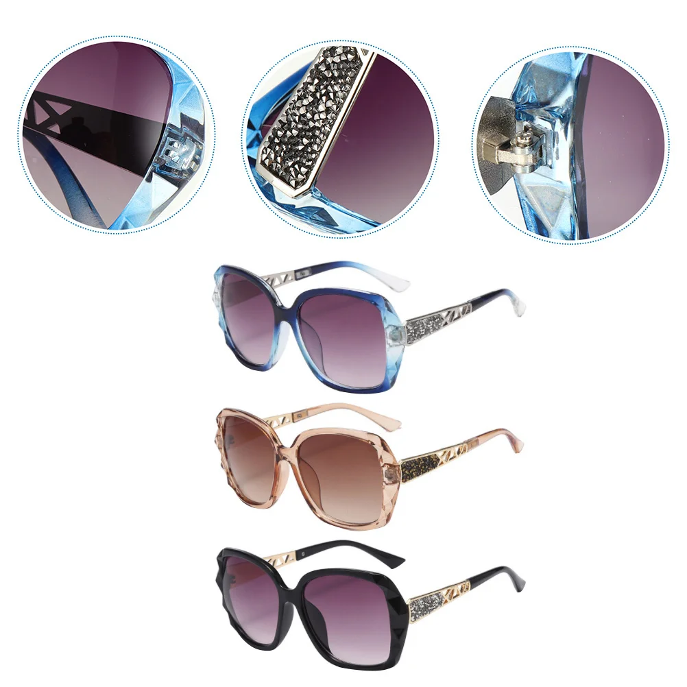 

3Pcs Unisex Cycling Sunglasses Outdoor Beach Photo Prop Uv Protection Sun Glasses Sun Glasses Cycling Sunglasses