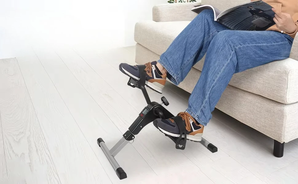 Folding Mini Pedal Bike Exerciser For Rehabilitation Arm Leg Cycling Exerciser For Home Office Under Desk view 3