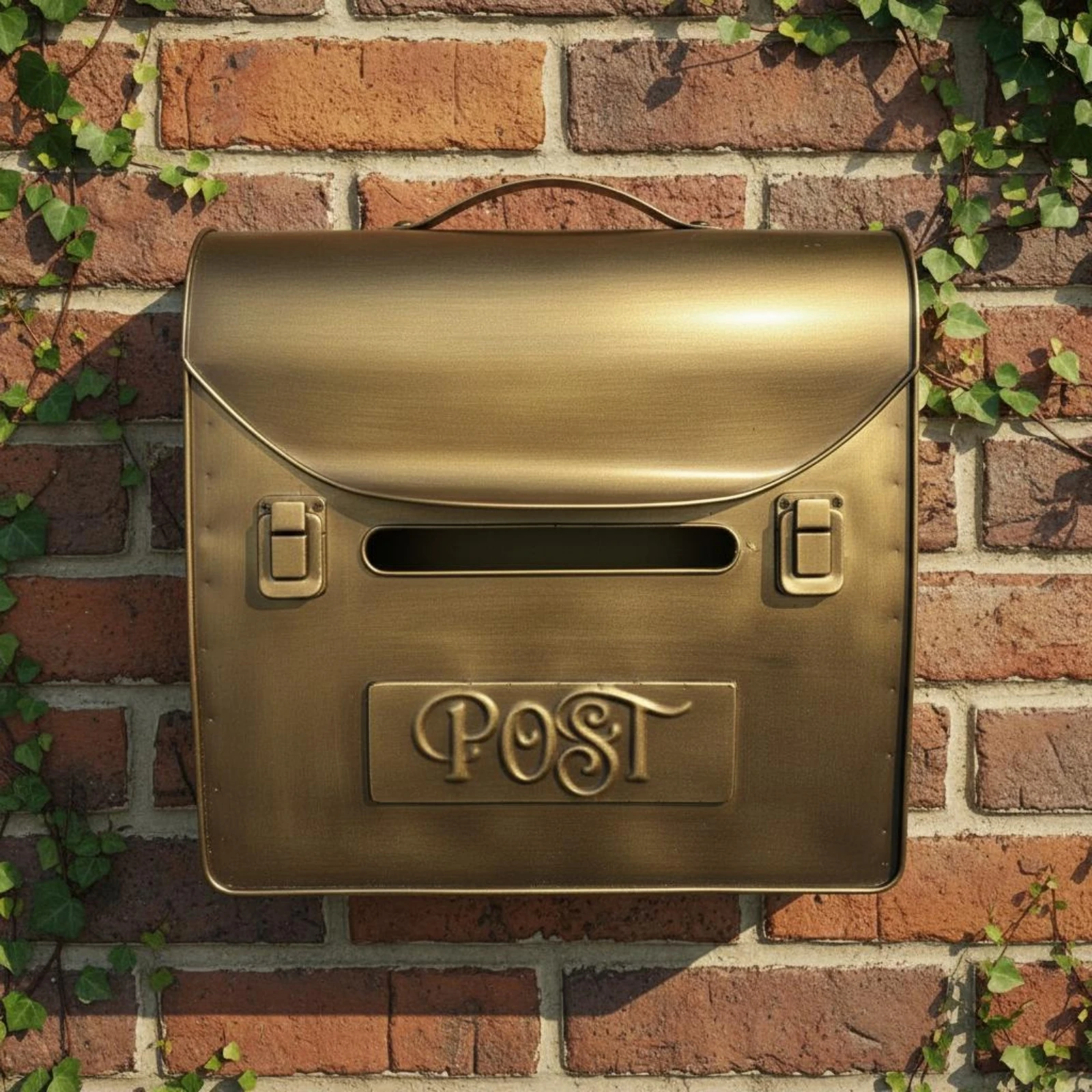 Vintage Wall Mailbox Easy Installation Bronze Metal Mailbox Wall Mount Mail Box Large Capacity Household Storage for Patio