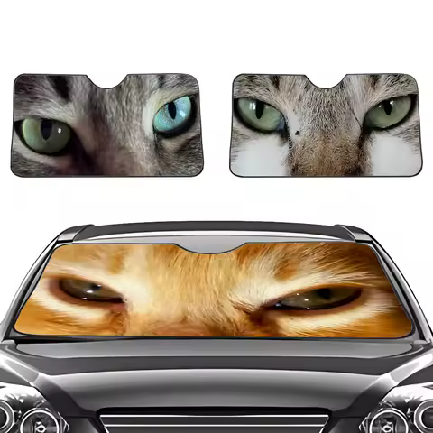 Funny Cat Eyes Windshield Car Windscreen Cover Sun Shade Auto Visor Car Accessories