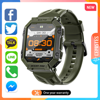 LOKMAT Ocean Pro Sport Smart Watch 5ATM Waterproof Big Full Touch Screen Rugged Smartwatches Fitness Tracker Heart Rate Monitor