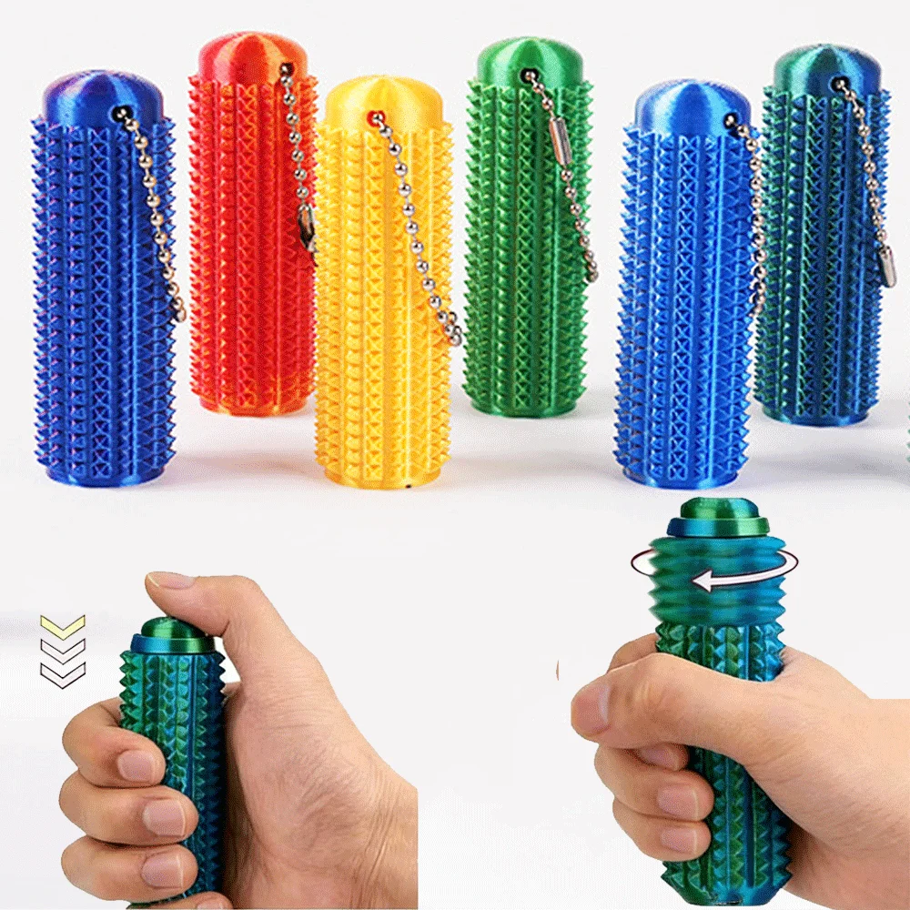Mini Spiky Grippie Stim Stress Relief Toys Portable Keychain Stimming Autism Adults Gift Reduce Stress Relief Roller Sensory Toy