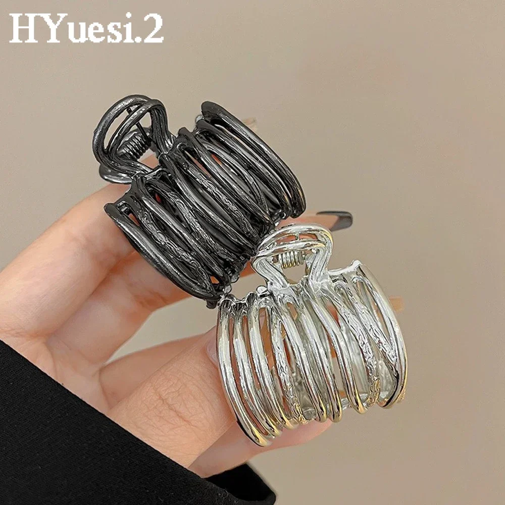 Fashion Irregular Metal Hair Claws Women Girls Nonslip Strong Holder High Ponytail Shark Buckle Hair Clip For Thick Long Hair