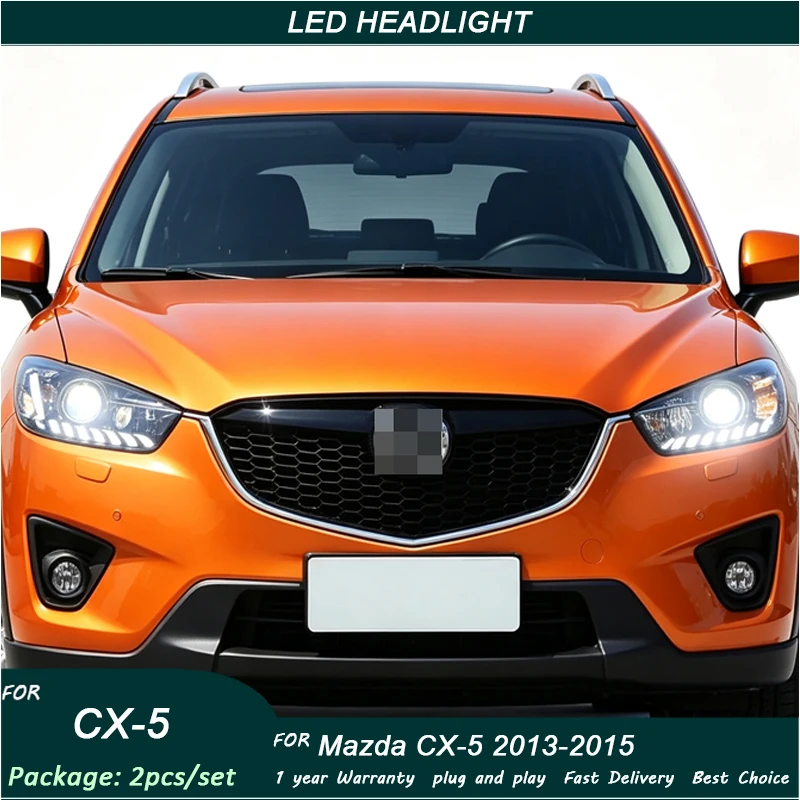 Headlight Styling FOR Mazda CX-5 CX5 2011-2015 Front Projector Lens DRL Head Lamp Full LED Bulbs Car Stuff Auto Mobile Accessory