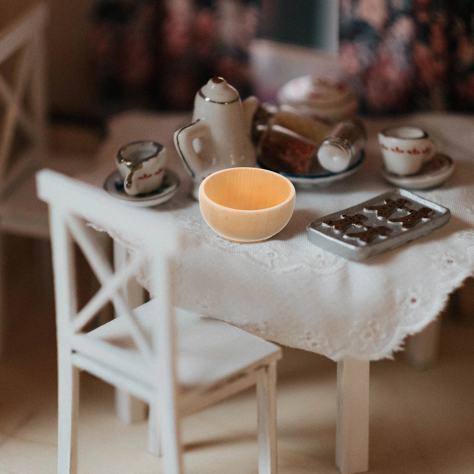 

Toy Wooden Small Bowl Set Pretend Play Cooking Unfinished Pinch Bowls Child DIY Mini Painting