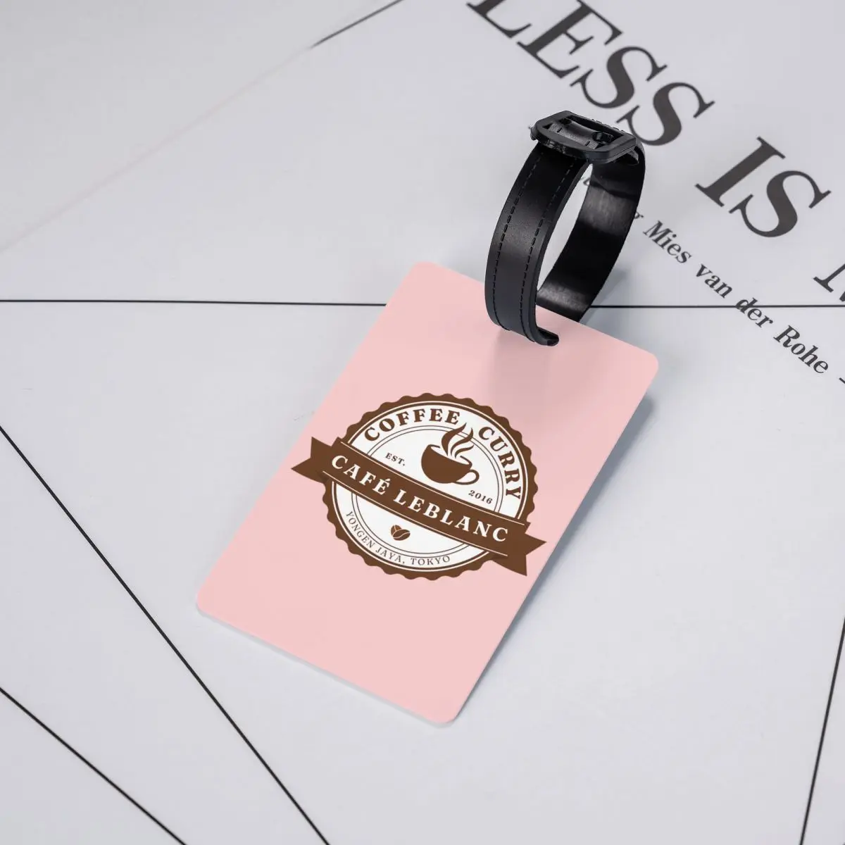 علامات الأمتعة بشعار Cafe Leblanc لحقائب السفر لعبة Persona 5 غطاء الخصوصية وبطاقة الهوية