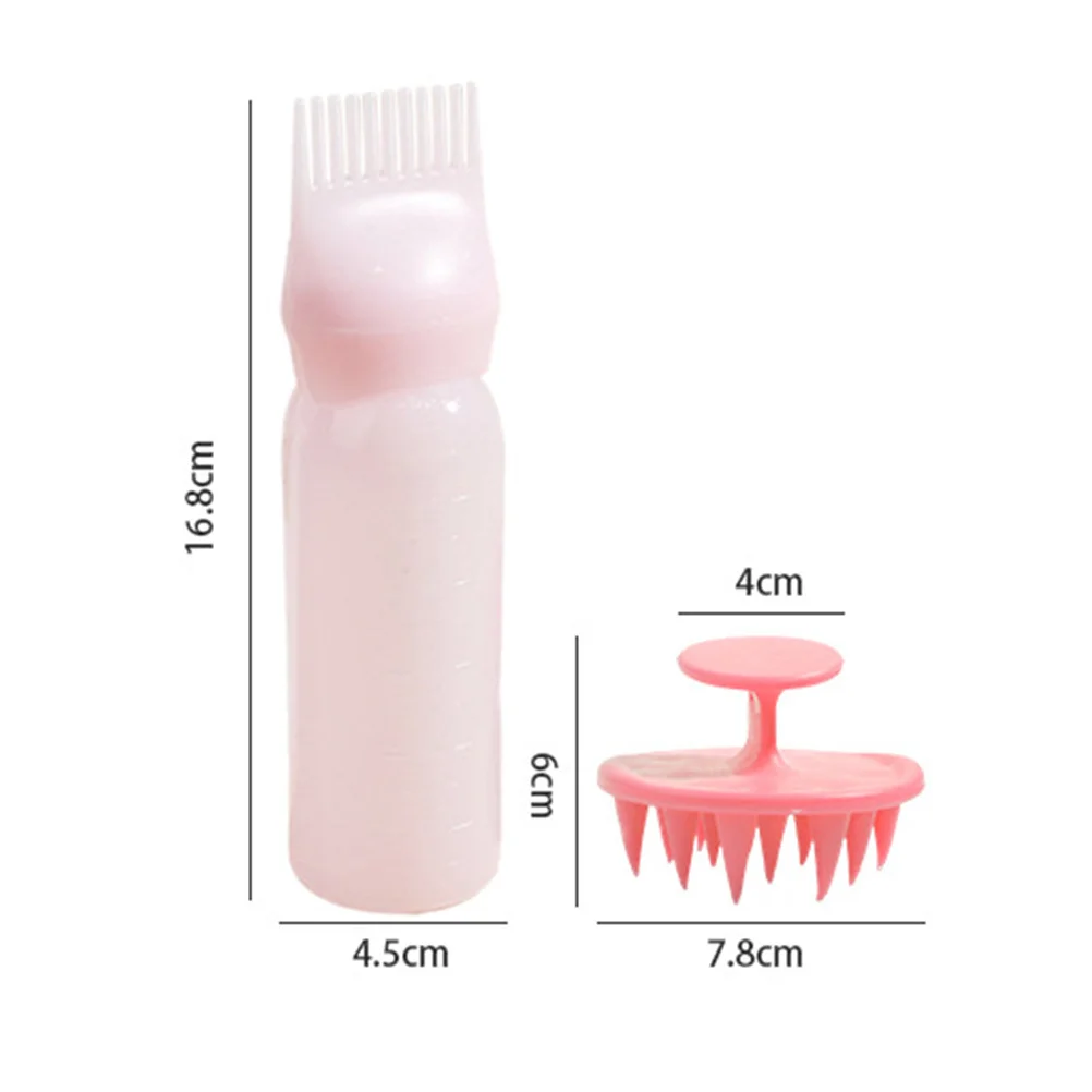 2Sets Root Comb Applicator Bottles Hair Coloring and Oiling Easy Squeeze Hair Care Tool for Even Distribution Comb Bottle