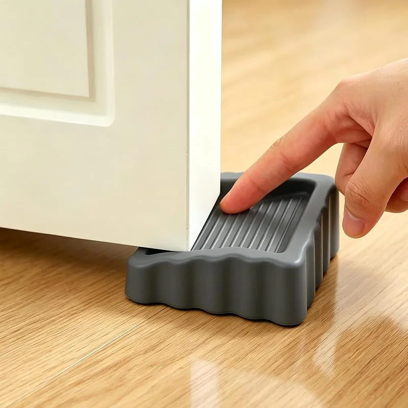 Creative Windproof Door Stopper Wooden Floor Doorstop Anti-Slip Heavy Duty Rubber Door Wall Protector Set For Carpet Tile Wooden