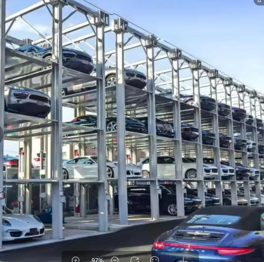 AA4C 4 Columns 4 Cars Parking Lift Auto Storage Lift Parking System H Steel Material 2.7T/ Decker, 2.1M Lifting Height/car.