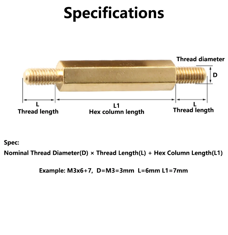 M3 M4 Male To Male Rack Stud Spacing Screw Brass Hex Motherboard Standoff Metric Thread PCB Support Pillars Bracket Spacer Bolts
