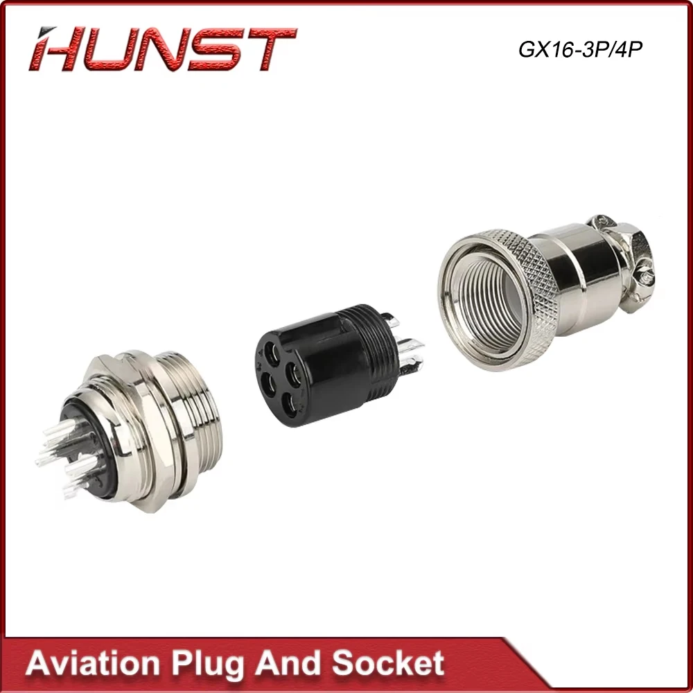 HUNST GX16-3P/GX16-4P Aviation Plug Connector Metal Butt Plug Suitable For Foot Pedals And Swivel Joints