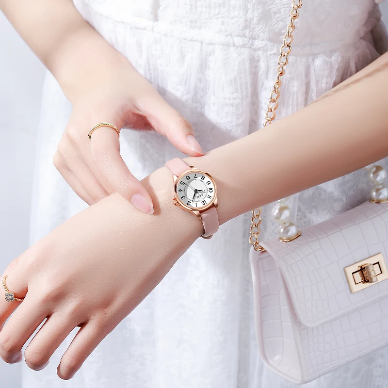 Korean retro style quartz watch student model simple small temperament watch women's belt watch