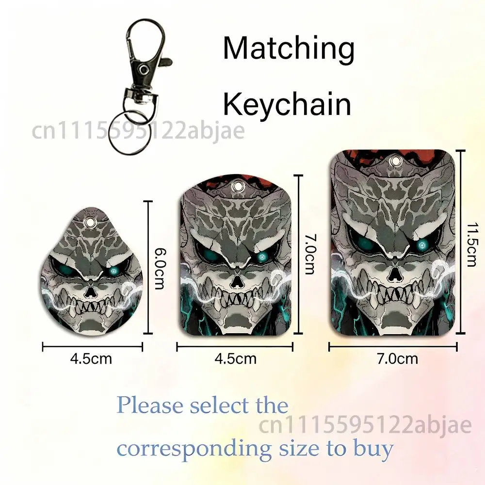 k-kaiju No 8 k-kafka hibino Rectangle ID Card Case Keychain Access Card Bag Key Tag Ring Leather Card Holder Key Ring