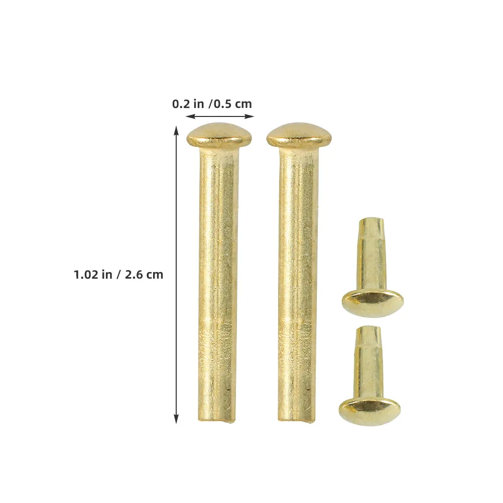 Folding Fan Rivet Repair Kit 20 Sets Golden Shaft Rivet Nails and Nuts Replacement Hardware Accessories