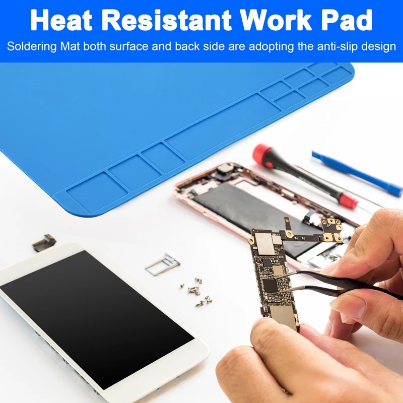 Insulation Silicone Soldering Repair Mat Heat Work Pad for Mobile Phone PCB BGA Soldering Iron Repair Pad-DTD2