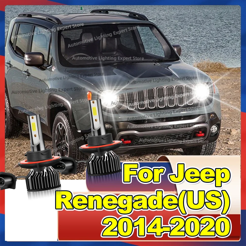 

Светодиодная лампа для фар 6000K, автоматические диодные лампы для Jeep Renegade (США) 2014-2020 2015 2016 2017 2018 2019