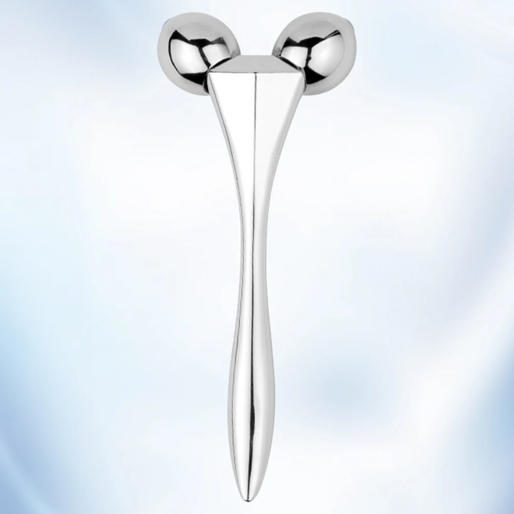 Gesichtsmassagegerät, silberfarbene Legierung, ergonomisches Design, Gesichtsroller zur Durchblutung, hautstraffendes Gesichtsmassagegerät für die tägliche Pflege