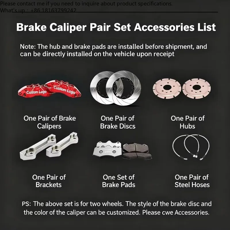 

High Performance Racing Brake Kit for BMW Benz Audi Featuring Aluminium Caliper Rotor Pads & Front Brake System Passat Model