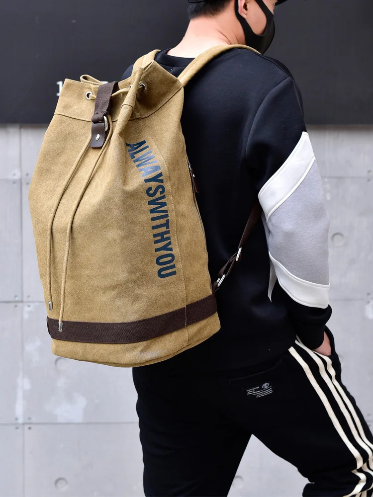 Large Capacity Travel String Rucksack Man Outdoor Bag Mountaineering Backpack Men Canvas Bucket Shoulder Bags Male Backpacks