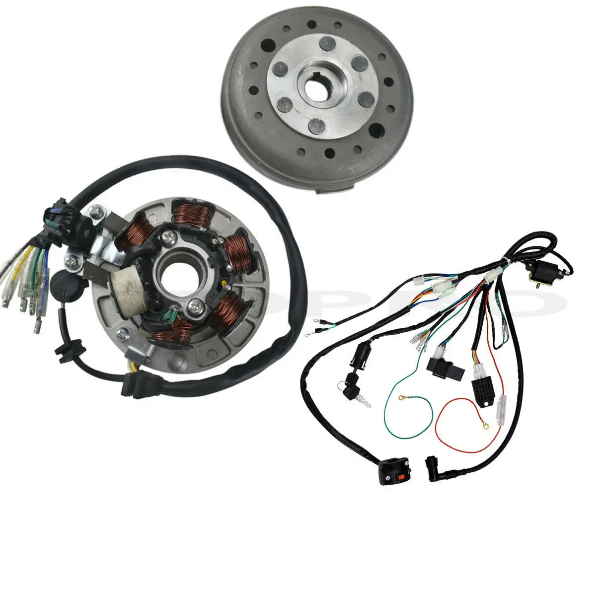 

6 Coil 12V AC Ignition Magneto Stator Flywheel kit Wiring Harness Lifan 140cc 150cc Dirt Pit Bike SSR YX