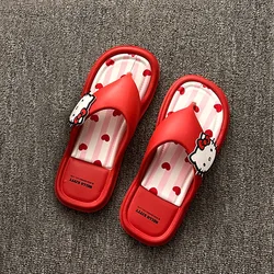 Sanrio Hello Kitty Flip Flop Girls Summer Outdoor Indoor sandali piatti Kuromi My Melody Cartoon sandali da spiaggia Fashion Soft Sole