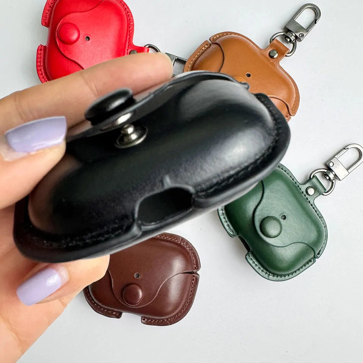 Luxury Classic Business Retro Button PU Leather Case for AirPods Pro 1/2/3 Series Cover - view 5