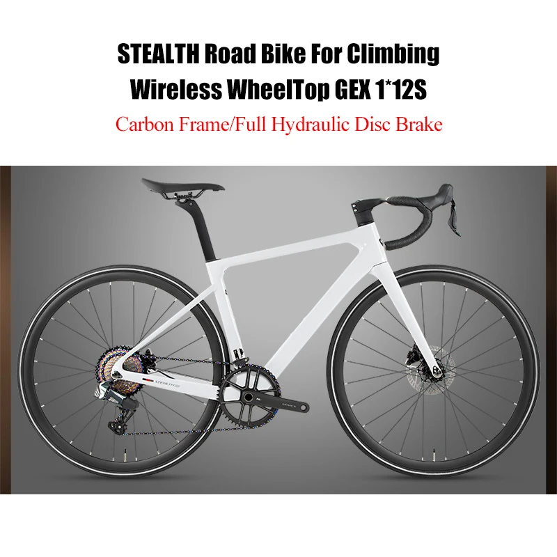 Twitter Cheap Wireless Carbon Road Bike  WheelTop GEX Single 12 Speed With Hydraulic disc Brake Aero racing Electronic Bicycle