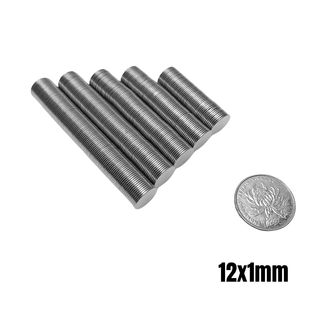 20~1000pcs 12x1 Thin Circular Powerful Magnets 12mmx1mm Neodymium Magnet Disc 12x1mm Permanent Magnets 12*1 Small Search Magnet