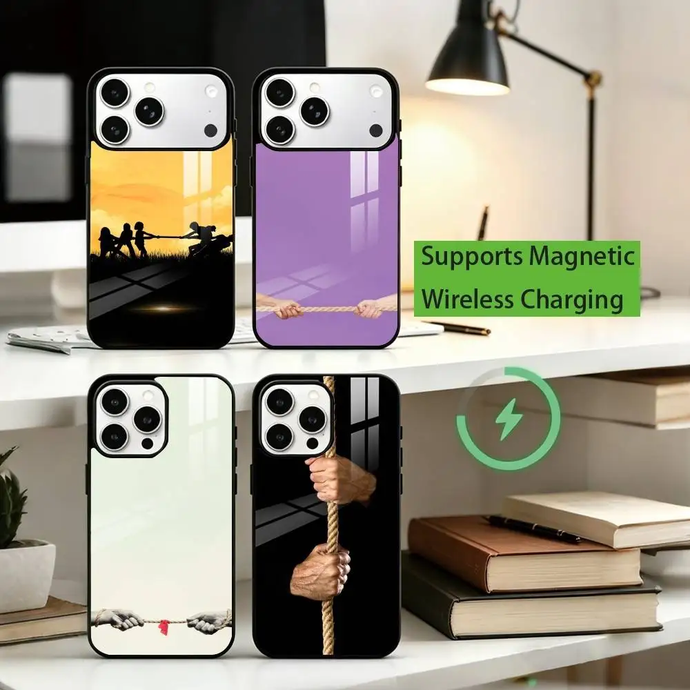 

T-Tug of war Phone Case For iPhone17,16,15,14,13,12,11 Plus,Pro Supports Magnetic Wireless Charging