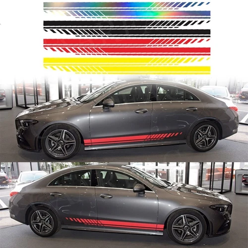 Imagen 1 del producto Pegatinas para puerta de coche, tiras deportivas, película de vinilo con estilo, pegatina para rascar, decoración, accesorios de afinación externos para coche, pegatina para coche