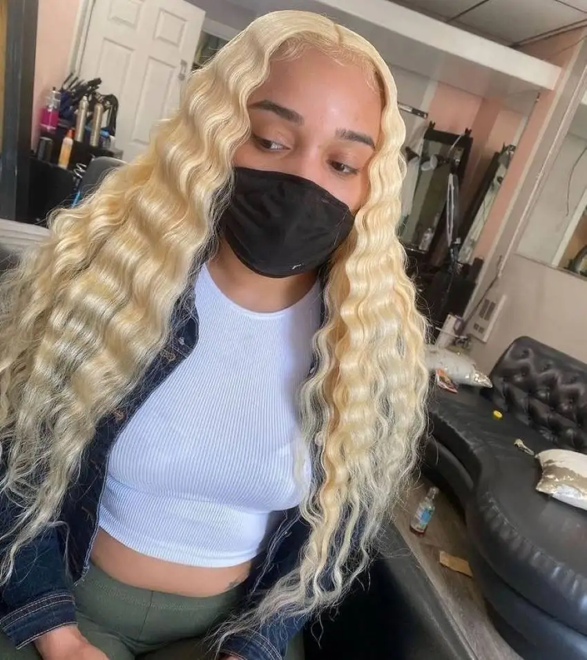 Deep Wave 613 Blonde 13x6 hd Lace Frontal Wig 13x4 HD lace Curly Wigs on sale 30 inch Long 100% Human Hair Wigs for Women Choice