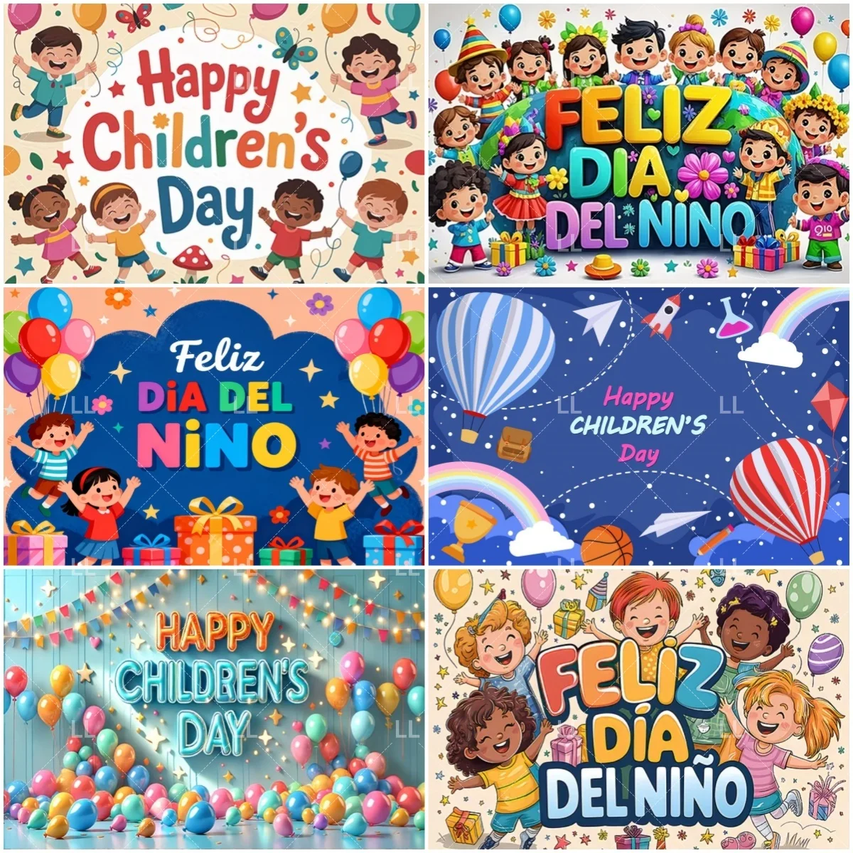 

Children's Day Party Decoration Backdrop Feliz Día del Niño Balloon Photography Background Supplies Kid Gift Photo Studio Prop