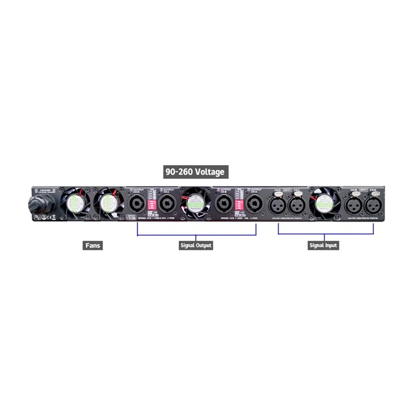 K413 Touring Amplifier 4 Channel X 1300 Watts Digital Professional Power Amplifier